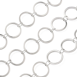 Нержавеющая Сталь Цвет 304 кольцевые цепи из нержавеющей стали, пайки, с катушкой, цвет нержавеющей стали, 12x1 мм