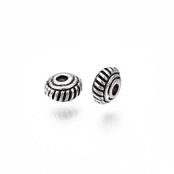 Antique Silver Tibetan Style Alloy Spacer Beads, Lead Free and Cadmium Free, Cone, Antique Silver, 5x3mm, Hole: 1.2mm, about 5100pcs/1000g