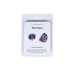 Amethyst Heart Shape Natural Amethyst Display Decorations, Reiki Energy Balancing Meditation Love Gift, Package Size: 95x95mm