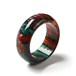 Colorful Resin Plain Band Finger Ring for Women, Colorful, US Size 6 3/4(17.1mm)