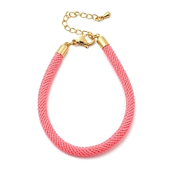 Ярко-Розовый 4.5 изготовление браслета из круглого нейлонового шнура миланского диаметра 202мм, с латунными выводами и 6.85 застежками из лобстера из нержавеющей стали, золотые, долговечный, стойки покрытие, ярко-розовый, 17.4 дюйм ({2} см)