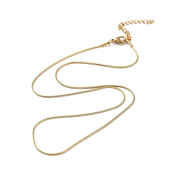 Золотой Вакуумное покрытие pvd 304 ожерелье из круглой цепочки-змейки из нержавеющей стали с застежками-лобстерами, для изготовления колье из бисера, золотые, 17.7 дюйм (45 см)