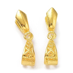 Golden Brass Ice Pick Pinch Bails, Rack Plating, Golden, 25mm, Hole: 5x8mm, Inner Size: 5x7mm, Pin: 0.8mm