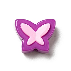 Purple Two Tone Opaque Acrylic Beads, Butterfly, Purple, 16x20x10.5mm, Hole: 3mm, about 250pcs/500g