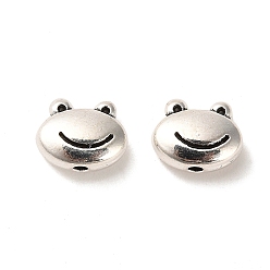 Antique Silver Tibetan Style Alloy Beads, Cadmium Free & Lead Free, Frog, Antique Silver, 8.5x10x5mm, Hole: 1.6mm, about 735pcs/1000g
