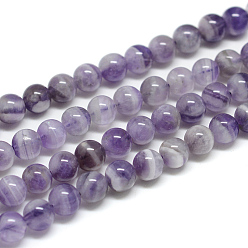 Amethyst Natural Amethyst Bead Strands, Round, 8mm, Hole: 1mm, about 48pcs/strand, 14.96 inch