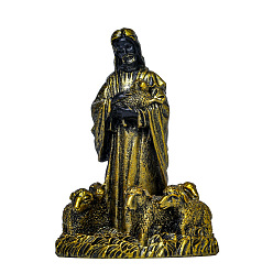Goldenrod Resin Jesus God Figurines, for Home Office Desktop Decoration, Goldenrod, 85x140x170mm