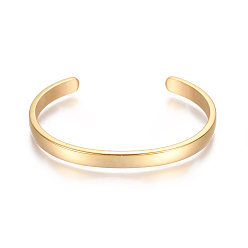 Золотой Ионное покрытие (ip) 304 браслеты-манжеты из нержавеющей стали, золотые, 2-1/4x1-5/8 дюйм (5.7x4 см), 8 мм