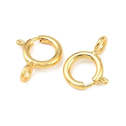 Настоящее золото 18K 925 стерлингового серебра застежками пружинного кольца, кольцо, с печатью 925, реальный 18 k позолоченный, 7x6x1 мм, отверстие : 1.5 мм