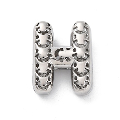 Letter H Латунные подвески, стойки покрытие, долговечный, без кадмия и без свинца, подвески с полыми буквами, Письмо ч, 21.5x16.5x7.5 мм, отверстие : 4.7x3 мм