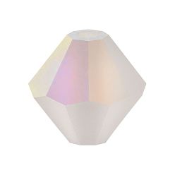 00030 20019 Crystal AB Matt Хрустальные бусины preciosa®, чешский хрусталь, биконус(451 69 302 рондель), 00030 20019 кристально-белый матовый, 4 мм, отверстие : 0.8 мм