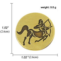 Sagittarius Zinc Alloy Constellations Badge for Men Women, Antique Bronze, Sagittarius, 26mm