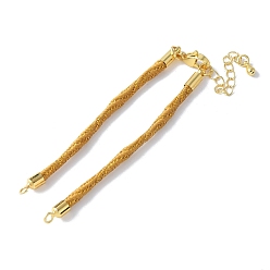 (932FM) Темно-синий аква-матовый с подкладкой Нейлона шнур браслеты, для изготовления браслета с соединителем, с реечным покрытием, золотыми застежками-карабинами и удлинителями цепочек, долговечный, без кадмия и без свинца, темно-золотистые, 5-3/4~6x1/8x1/8 дюйм (14.7~15.2x0.3 см)