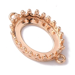 Light Gold Brass Cabochon Connector Open Back Settings, Oval, Light Gold, 20.50x12x4mm, Hole: 1mm