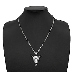 Stainless Steel Color Stainless Steel Pendant Necklaces, Cattle, Stainless Steel Color, No Size