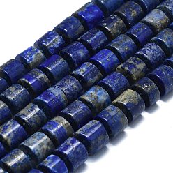 Lapis Lazuli Natural Lapis Lazuli Beads Strands, with Seed Beads, Column, 10.5x6~7mm, Hole: 1mm, about 42pcs/strand, 16.14''(41cm)
