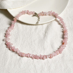 pink crystal Bohemian-style Multicolored Crystal Necklace for Women, Perfect for Summer Vacation and Retro Fashion