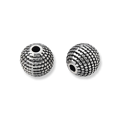 Antique Silver Tibetan Style Alloy Beads, Cadmium Free & Lead Free, Round, Antique Silver, 7.5mm, Hole: 1.6mm, about 760pcs/1000g