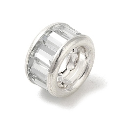 Прозрачный Стойки обшивки латунные бусины, со стеклом, долговечный, без кадмия и без свинца, прозрачные, 9.5x5.5 мм, отверстие : 4 мм