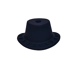 Black Silicone Focal Beads, Top Hat, Black, 13x26mm