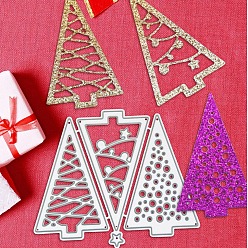 Stainless Steel Color Christmas Tree Carbon Steel Cutting Dies Stencils, for DIY Scrapbooking, Photo Album, Decorative Embossing Paper Card, Stainless Steel Color, 76x90mm