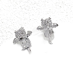 Платина Поручительств латуни кулон, дракон, платина, 22x18 мм