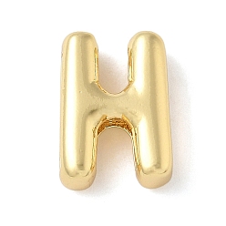 Letter H Медные подвески-слайдеры, стойки покрытие, без свинца и без кадмия, долговечный, реальный 18 k позолоченный, Письмо ч, 14.5x10x4.5 мм, отверстие : 10.5x2 мм