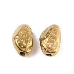 Teardrop 304 из нержавеющей стали бусы, реальный 18 k позолоченный, нерегулярная слеза, 9x6x5 мм, отверстие : 1.4 мм