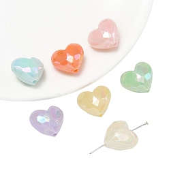 Сердце 10шт. ab покрытие акриловые бусины, сердце, 17x19 мм, отверстие : 2 мм