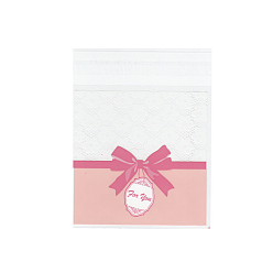 Pink Rectangle OPP Cellophane Bags, Pink, 12.8x9.9cm, Unilateral Thickness: 0.035mm, Inner Measure: 10.1x9.9cm, about 95~100pcs/bag