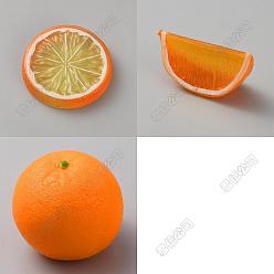 Оранжевый 22шт. 3 стили пластик, имитация лимона, имитация фруктов, для витрин и фото реквизита, оранжевые, 52x9 мм