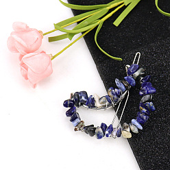 Ляпис-Лазурь Заколки для волос из сплава, лазуритом, аксессуары для волос для женщин и девочек, луна, 57x45 мм