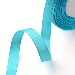 Deep Sky Blue Double Face Satin Ribbon, Polyester Ribbon, Deep Sky Blue, 1/8 inch(3mm) wide, about 880yards/roll(804.672m/roll)