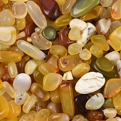 Желтый Окрашенные и нагретые шарики из натурального агата, без отверстия , самородки, желтые, 12~16 мм