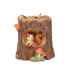 Squirrel Mini Resin Trunk with Cute Animal Figurines, for Dollhouse, Home Display Decoration, Squirrel Pattern, 10mm