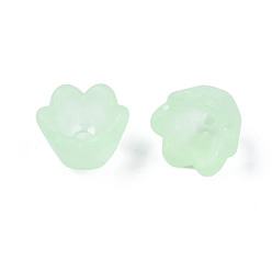 Аквамарин Прозрачные акриловые бусины, матовые, цветок, аквамарин, 9x9.5x6.5 мм, отверстие : 1.6 мм