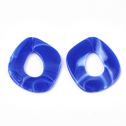 Blue Acrylic Linking Rings, Quick Link Connectors, For Jewelry Chains Making, Imitation Gemstone Style, Blue, 51.5x45x3.5mm, Hole: 23x16mm, about: 78pcs/500g