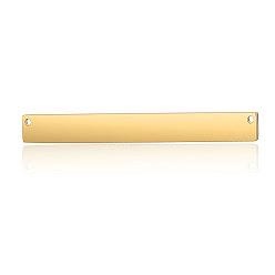 Golden 201 Stainless Steel Links Connectors, Manual Polishing, Rectangle, Golden, 36x7x1.7mm, Hole: 1.4mm