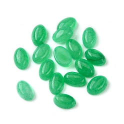 White Jade Natural White Jade Cabochons, Oval, Dyed, Lime Green, 6x4x2~2.5mm