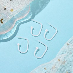 WhiteSmoke Hypoallergenic Bioceramics Zirconia Ceramic Oval Stud Earrings, Half Hoop Earrings, No Fading and Nickel Free, WhiteSmoke, 25x3.5x15mm