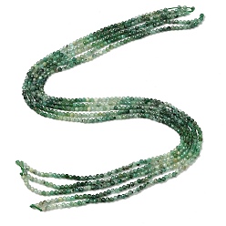 Изумруд Натуральные изумрудные бисерные пряди, круглые, граненые, 3 мм, отверстие : 0.5 мм, около 142 шт / нитка, 15.75'' (40 см)