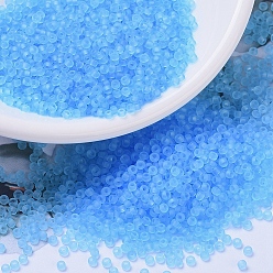 (RR148F) Матовая Прозрачная Аква Миюки круглые бусины рокайль, японский бисер, 11/0, (rr 148 f) прозрачная матовая вода, 11/0, 2x1.3 мм, отверстие : 0.8 мм, Около 1111 шт / 10 г