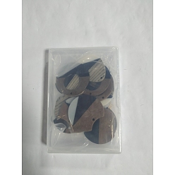 (52) Непрозрачная лаванда Наборы для изготовления сережек diy, в том числе подвески из смолы и нестандартного орехового дерева, медные крючки и кольца для сережек, разноцветные, 36 шт / коробка