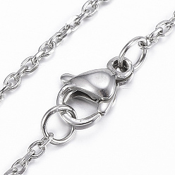 Stainless Steel Color 304 Stainless Steel Cable Chains Necklaces, with Lobster Claw Clasp, Stainless Steel Color, 29.9 inch(76cm)