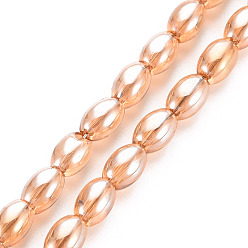Сэнди Коричневый Гальванизируйте прозрачное стекло бисер нитей, овальные, песчаный коричневый, 6.5x4.5 мм, отверстие : 1 мм, около 60~65 шт / нитка, 15.16~15.94 дюйм (38.5 см ~ 40.5 см)