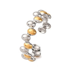 Золотой & Цвет Нержавеющей Стали 304 двухцветные манжетные кольца из нержавеющей стали, ионное покрытие (ip), золотые и нержавеющая сталь цвет, 5.1 мм