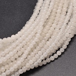 White Jade Natural White Jade Round Bead Strands, 8mm, Hole: 1mm, about 46~48pcs/strand, 15 inch