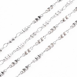 Stainless Steel Color 201 Stainless Steel Glasses Shape & Oval Link Chains, Soldered, Stainless Steel Color, 8.5x2.5x1.5mm, about 3.28 Feet(1m)/Strand