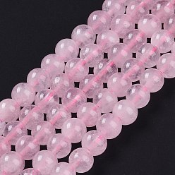 Розовый Кварц Природного розового кварца нитей бисера, круглые, 6 мм, отверстие : 1 мм, около 31 шт / нитка, 8 дюйм