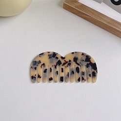 4# Shallow Leopard Print Anti-Static Wide-Tooth Marble Hair Comb for European and American Acetate Sheets